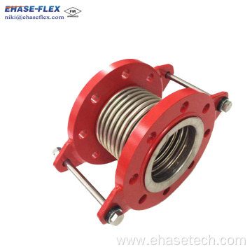 Flange connection corrugated flexible hose with couplings